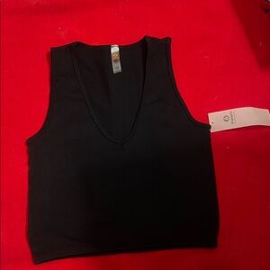 Mono B Black V-Neck Tank Top